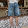 3576 Men's 11.8 oz Baggy Loose Graffiti Printing Denim Shorts