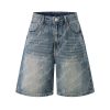 6553 Men's Summer 12.7 oz Lyocell Baggy All‑Over Printing Denim Shorts