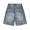 6553 Men's Summer 12.7 oz Lyocell Baggy All‑Over Printing Denim Shorts