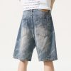 6553 Men's Summer 12.7 oz Lyocell Baggy All‑Over Printing Denim Shorts