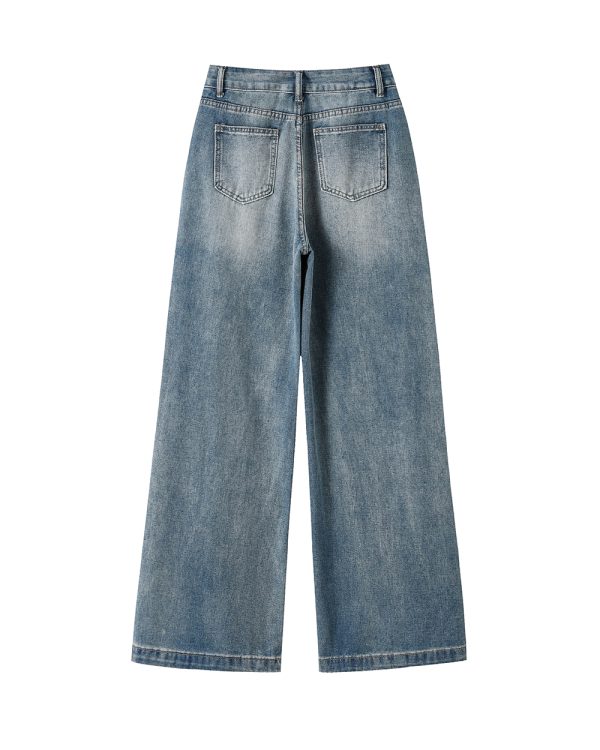 Women's 11 OZ Classic Five Pockets Wide Leg Jeans