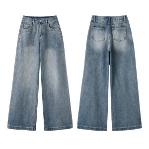 1787310708289666.jpg Women's 11 OZ Rhinestone Classic Five Pockets Wide Leg Jeans