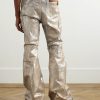 ZJ151 Men's 13.6 OZ Stretch Foil Hot‑Stamping Coated Flared Jeans