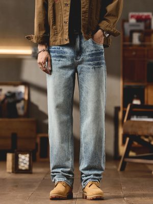 1787570890297125.jpg 9912 Men's Vintage Acid Snow Wash Hand‑Brushed Whiskers Jeans