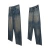 FJ071 Men's 14.6 OZ Mud Vintage Wash Relaxed Straight Jeans