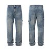 8687 Men's 13.8 OZ Mud Vintage Wash Distressed Ripped Carpenter Jeans
