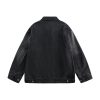 W121 Men's 14.6 OZ Oversized Zip‑up Pin‑badge Denim Jackets