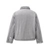 Q148 Men's 15.2 OZ Boxy Ripped Destroyed Zip‑up Denim Jackets