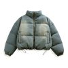 8815A149 Men's Boxy Mud Vintage Wash Quilted Lined Padded Denim Jackets
