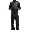 TJ179 Men's 13.6 OZ Oversize Solid Black Raw Denim Loose Jeans