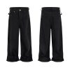 TJ149 Men's 13.6 OZ Solid Black Classic Five Pockets Baggy Jeans