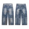 JK9661 Men's Moto Biker Laser Etching Stitched Embossed Jeans