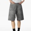 Q183 Men's 14.5 OZ 100% 3D Digital Printing Rhinestone Baggy Shorts