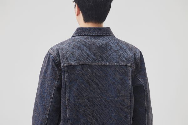 Y1506 Men's Chenille Tone‑on‑Tone Jacquard Denim Jackets