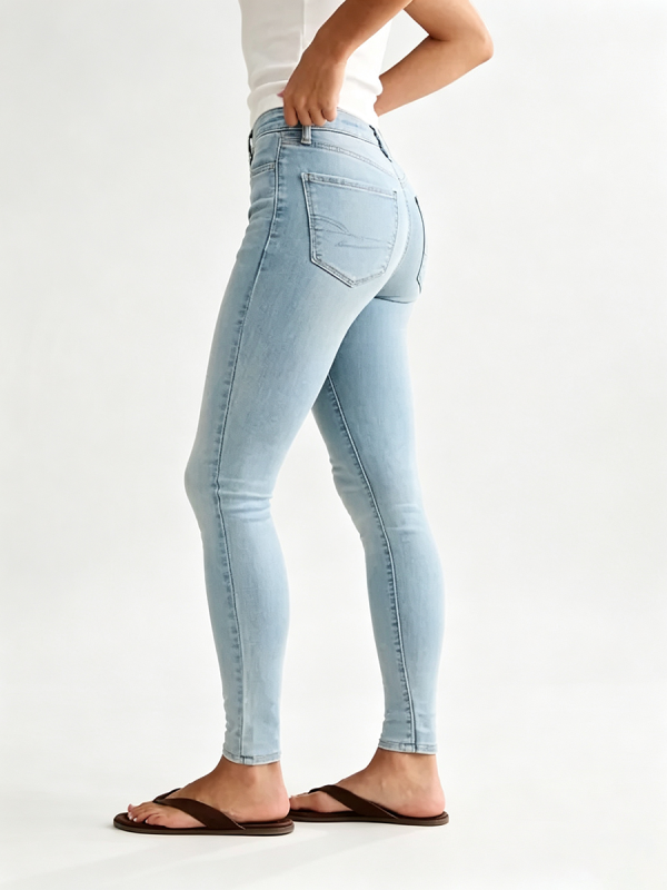 1788123561305278.png Women's Stretch High Rise Skinny Pale Light Blue Enzyme Stone Wash Sandblasted Jeans