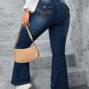 819 Women's 12 OZ Plus Size High Rise Flare Embroidered Back Pockets Jeans
