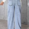 1788124903573977.jpeg Women's 11.8 OZ Low‑Mid Rise Wide Leg Snow Wash Jeans