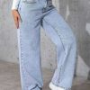 1788124922535016.jpeg Women's 11.8 OZ Low‑Mid Rise Wide Leg Snow Wash Jeans
