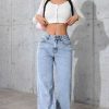 1788124929865952.jpeg Women's 11.8 OZ Low‑Mid Rise Wide Leg Snow Wash Jeans
