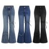 Women's 11.5 OZ High Rise Bow Tie Lace‑up Flare Jeans