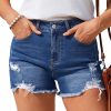 1788127982729360.jpg Women's 10.8 OZ High Rise Ripped Distressed Raw Hem Denim Shorts