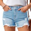 1788128091523567.jpg Women's 10.8 OZ High Rise Ripped Distressed Raw Hem Denim Shorts