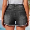 1788128137104645.jpg Women's 10.8 OZ High Rise Ripped Distressed Raw Hem Denim Shorts