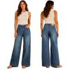 1788148421649164.jpg Women's 11.8 OZ Retro Cargo Square Front Patch Pockets Wide Leg Jeans