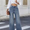 1788157495167927.jpg Women's 11.8 OZ High Rise Wide Leg Raw Frayed Released Hem Jeans