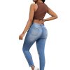 1788170915837831.jpg Women's 10.8 OZ Plus Size High Rise Destroyed Ripped Ankle Length Cropped Skinny Jeans