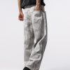 BY490 Men's 12.8 OZ Grunge Marble Tie Dye Wash Wide Leg Jeans