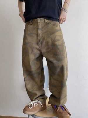 CAMO002 Men's Camo Digital All Over Printing Baggy Wide Leg Pants