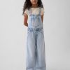 10.5 OZ Big Girls 70s Hippie Vintage Workwear Cargo Overalls
