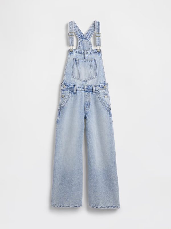 10.5 OZ Big Girls 70s Hippie Vintage Workwear Cargo Overalls