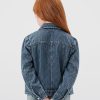 11.8 OZ Little Girls Vintage Cropped Acid Wash Rhinestone Denim Jackets