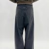 TJ113 Men's Enzyme Stone Wash Charcoal Black Baggy Jeans