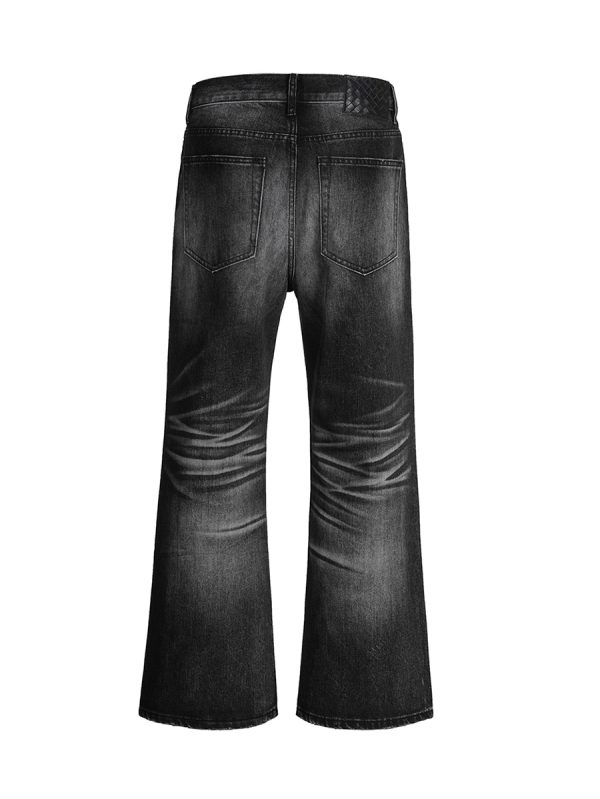 Q212  Men's 13.5 OZ 100% Cotton Heavy 3D Whiskers Bootcut Jeans