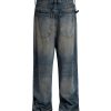 FJ071 Men's 14.6 OZ Mud Vintage Wash Relaxed Straight Jeans