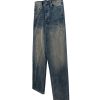 FJ071 Men's 14.6 OZ Mud Vintage Wash Relaxed Straight Jeans