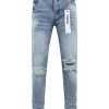 PB105 Men's 10.6 oz Stretch Destroyed Ripped Skinny Fit Jeans