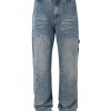 8687 Men's 13.8 OZ Mud Vintage Wash Distressed Ripped Carpenter Jeans