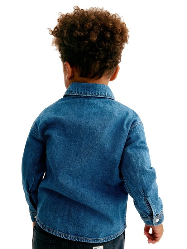 1788964877852978.jpg Baby Boys 6.6 OZ Classic Minimal Casual 100% Cotton Long Sleeve Denim Shirts