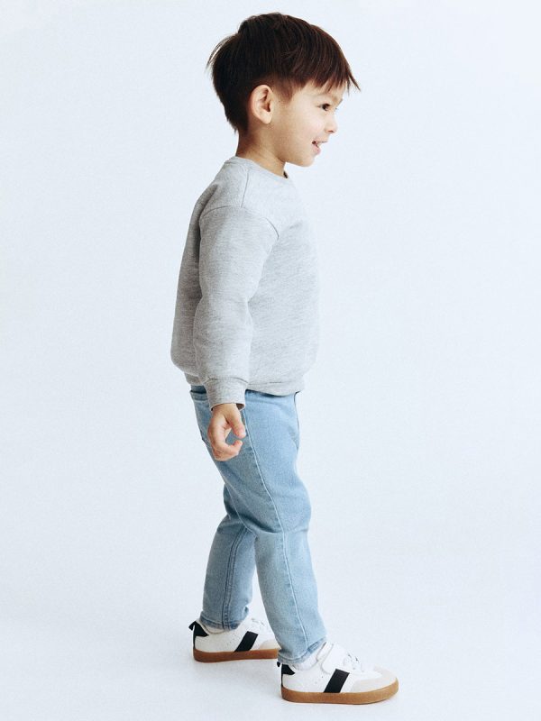 Toddler Boys 9 OZ Minimalist Stretch Slim Fit Straight Leg Rolled Cuff Jeans