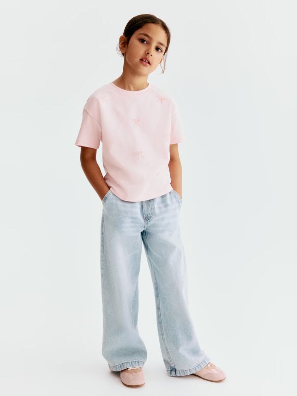 1789052419941726.jpg HMKD021 Daisy Wide Leg Paper-Bag Jeans Cotton 100% 2-8