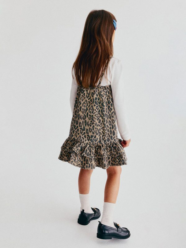 HMKD031  Bow-Detail Denim Dress  Cotton 100%   2-8