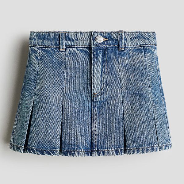 HMKD038  Pleated Denim Skirt  Cotton 100%  2-8