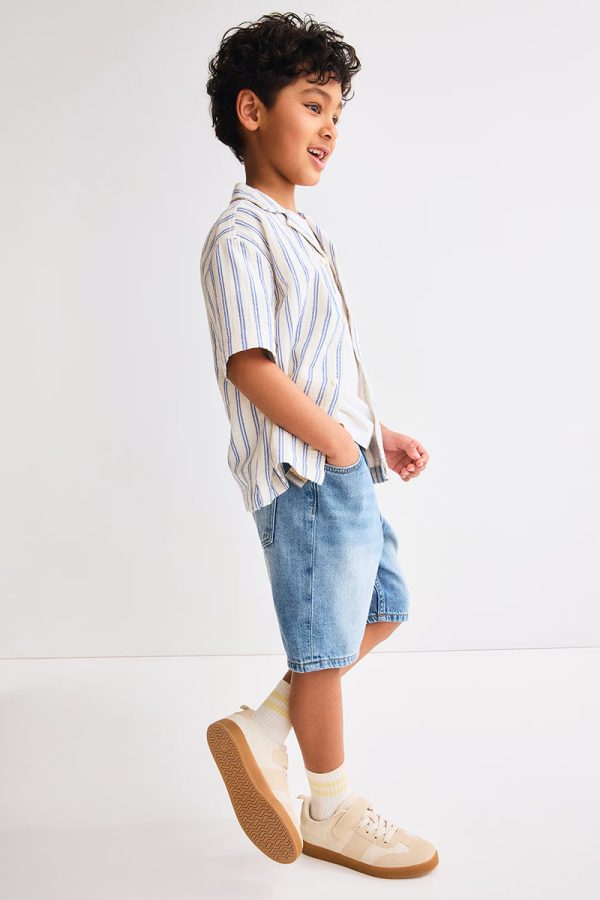 HMKD029  Loose-Fit Denim Shorts  100% Cotton  2-8