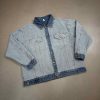 W310 Men's 14.8 OZ Reverse Inside Out Denim Contrast Dark Blue Collar Cuff Hem Trucker Jackets