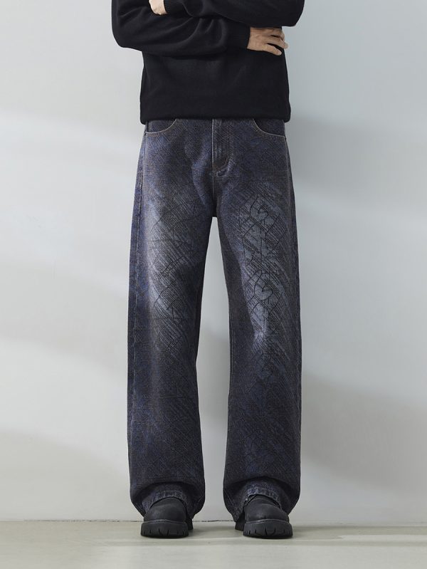 1501 Men's 14.8 OZ Chenille Tone‑on‑Tone Jacquard Straight Jeans