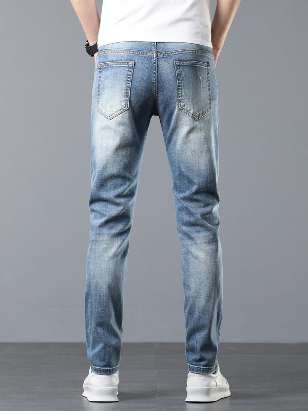 5107  Men's 10.8 OZ Vintage Destroyed Wash Ripped Distressed Skinny Jeans